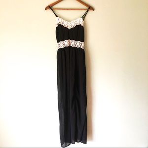 NWT Altar’d State Black Sheer Lace Maxi Dress M